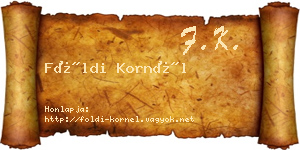 Földi Kornél névjegykártya