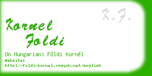 kornel foldi business card