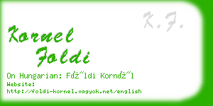 kornel foldi business card